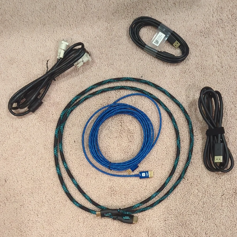 Display Cable Set (5 Total) - 1 DisplayPort, 2 HDMI, 1 USB To micro USB, 1 DVI